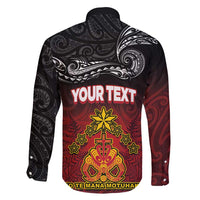 Personalised Maori King Movement Family Matching Long Sleeve Bodycon Dress and Hawaiian Shirt Ko Te Mana Motuhake Emblem with Silver Ferns and Polynesian Art Tattoo LT03 - Polynesian Pride