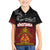 Personalised The Kingitanga - Maori King Movement Family Matching Off The Shoulder Long Sleeve Dress and Hawaiian Shirt Ko Te Mana Motuhake Emblem with Silver Ferns and Polynesian Art Tattoo