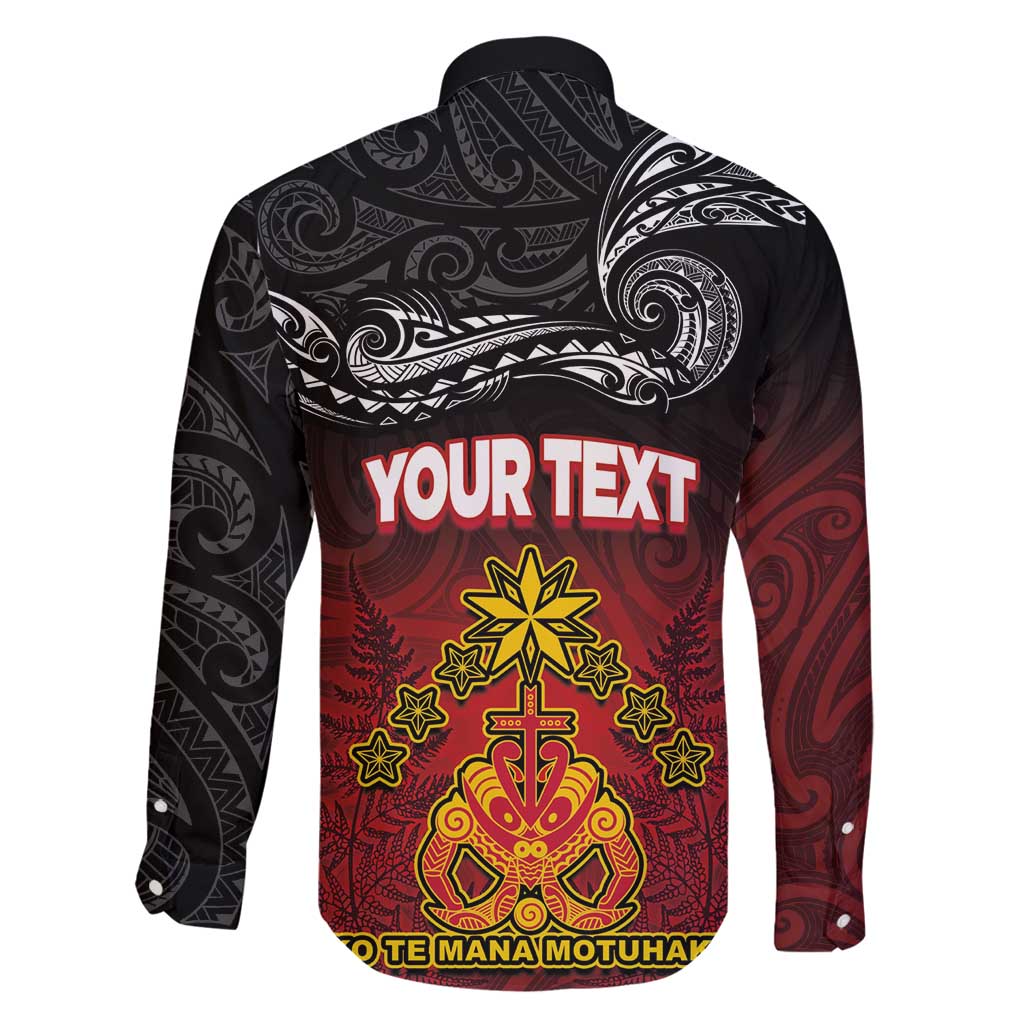 Personalised Maori King Movement Family Matching Off Shoulder Short Dress and Hawaiian Shirt Ko Te Mana Motuhake Emblem with Silver Ferns and Polynesian Art Tattoo LT03 - Polynesian Pride