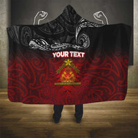 Personalised The Kingitanga - Maori King Movement Hooded Blanket Ko Te Mana Motuhake Emblem with Silver Ferns and Polynesian Art Tattoo