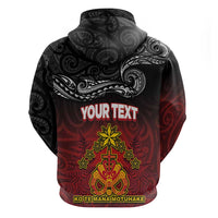 Personalised The Kingitanga - Maori King Movement Hoodie Ko Te Mana Motuhake Emblem with Silver Ferns and Polynesian Art Tattoo