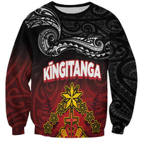 Personalised Maori King Movement Sweatshirt Ko Te Mana Motuhake Emblem with Silver Ferns and Polynesian Art Tattoo LT03 Unisex Red - Polynesian Pride