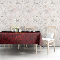 Personalised Maori King Movement Tablecloth Ko Te Mana Motuhake Emblem with Silver Ferns and Polynesian Art Tattoo LT03 - Polynesian Pride