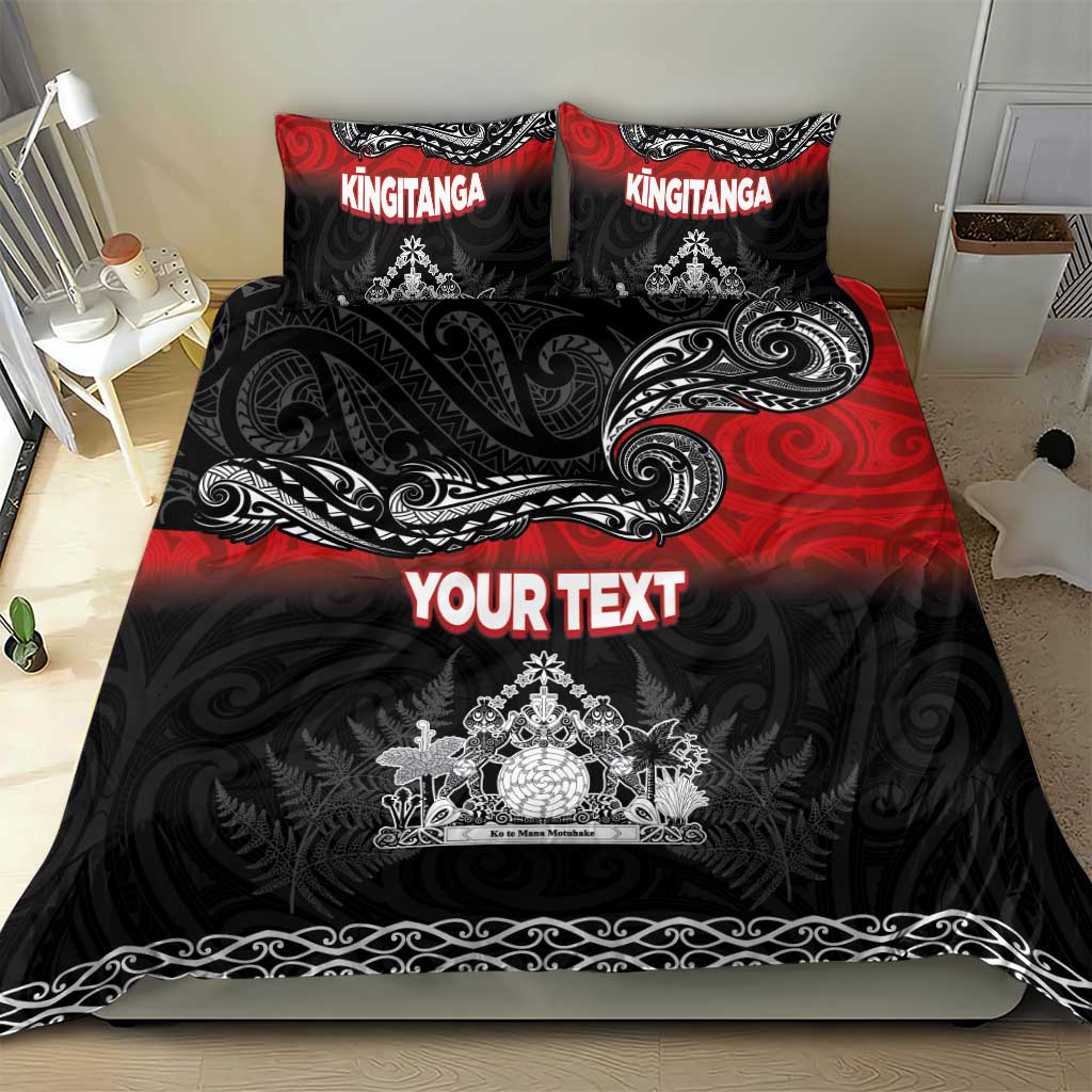 Personalised The Kingitanga - Maori King Movement Bedding Set Te Paki-o-Matariki with Silver Ferns and Polynesian Art Tattoo
