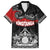 Personalised The Kingitanga - Maori King Movement Family Matching Off The Shoulder Long Sleeve Dress and Hawaiian Shirt Te Paki-o-Matariki with Silver Ferns and Polynesian Art Tattoo