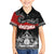 Personalised The Kingitanga - Maori King Movement Family Matching Off The Shoulder Long Sleeve Dress and Hawaiian Shirt Te Paki-o-Matariki with Silver Ferns and Polynesian Art Tattoo