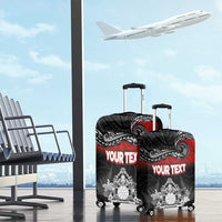 Personalised The Kingitanga - Maori King Movement Luggage Cover Te Paki-o-Matariki with Silver Ferns and Polynesian Art Tattoo