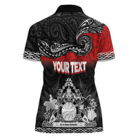 Personalised The Kingitanga - Maori King Movement Women Polo Shirt Te Paki-o-Matariki with Silver Ferns and Polynesian Art Tattoo