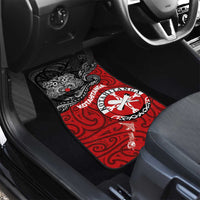Maori Kotahitanga Car Mats Aotearoa Spirit with Maori Mask and Polynesian Art Tattoo