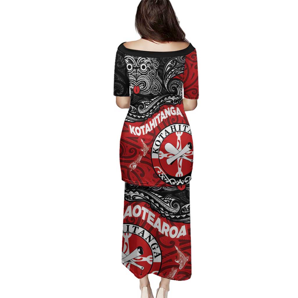 Maori Kotahitanga Family Matching Puletasi and Hawaiian Shirt Aotearoa Spirit with Maori Mask and Polynesian Art Tattoo LT03 - Polynesian Pride