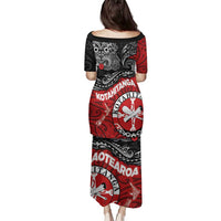 Maori Kotahitanga Family Matching Puletasi and Hawaiian Shirt Aotearoa Spirit with Maori Mask and Polynesian Art Tattoo LT03 - Polynesian Pride
