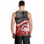 Maori Kotahitanga Men Tank Top Aotearoa Spirit with Maori Mask and Polynesian Art Tattoo