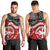 Maori Kotahitanga Men Tank Top Aotearoa Spirit with Maori Mask and Polynesian Art Tattoo