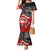 Maori Kotahitanga Mermaid Dress Aotearoa Spirit with Maori Mask and Polynesian Art Tattoo