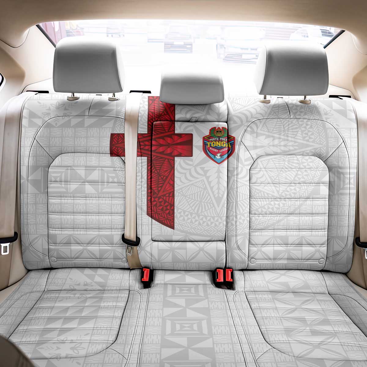 Tonga Ngatu Art Rugby Mate Ma'a Back Car Seat Cover - Polynesian Pride