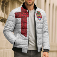 Custom Tonga Ngatu Art Rugby Mate Ma'a Bomber Puffer Jacket - Polynesian Pride