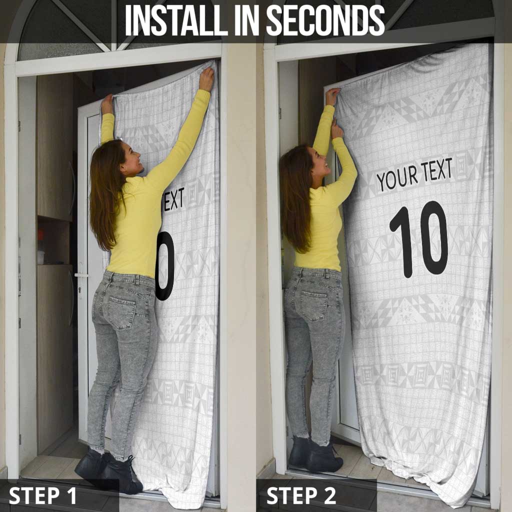 Custom Tonga Ngatu Art Rugby Mate Ma'a Door Cover - Polynesian Pride