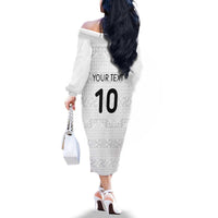 Custom Tonga Ngatu Art Rugby Mate Ma'a Family Matching Off The Shoulder Long Sleeve Dress and Hawaiian Shirt - Polynesian Pride