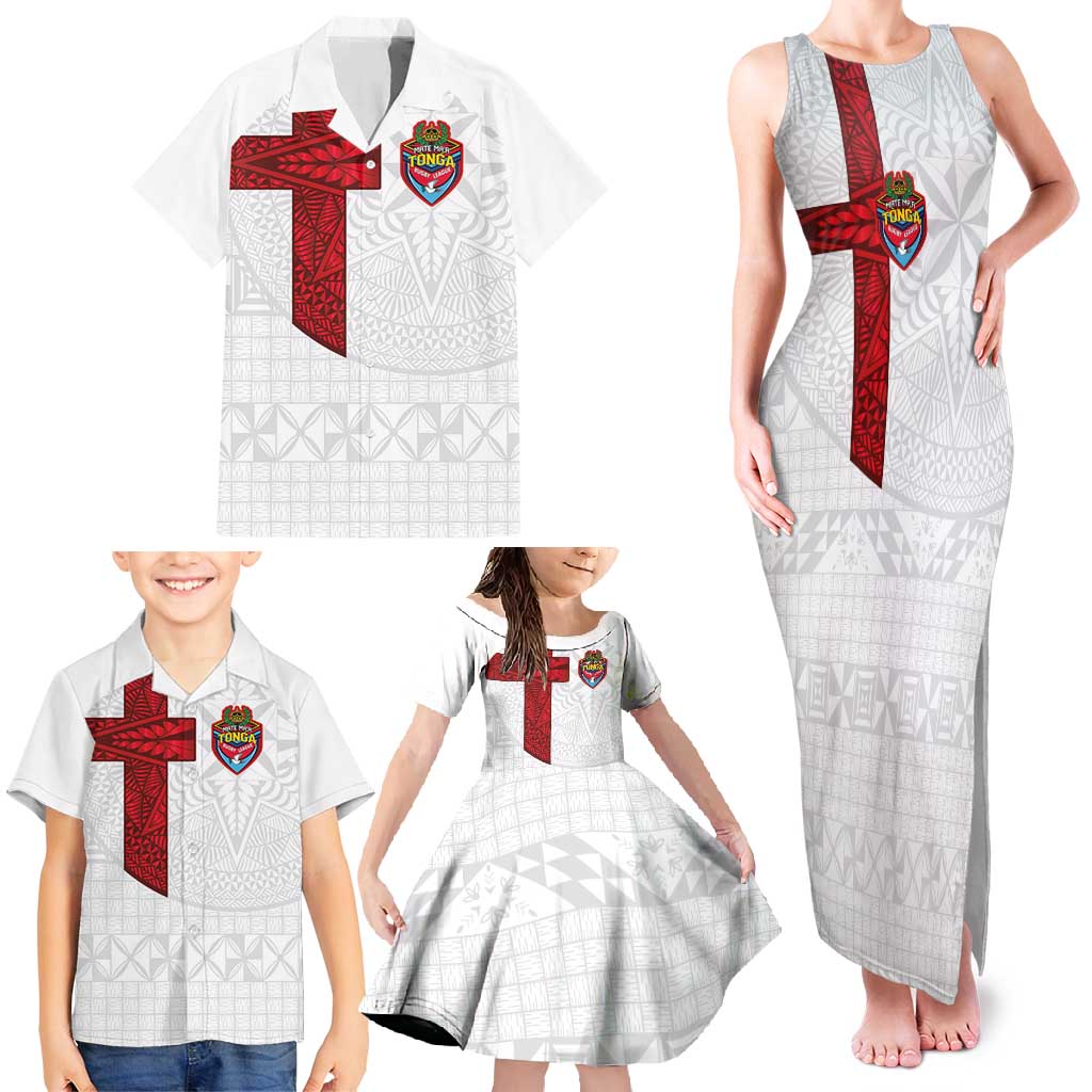 Custom Tonga Ngatu Art Rugby Mate Ma'a Family Matching Tank Maxi Dress and Hawaiian Shirt - Polynesian Pride