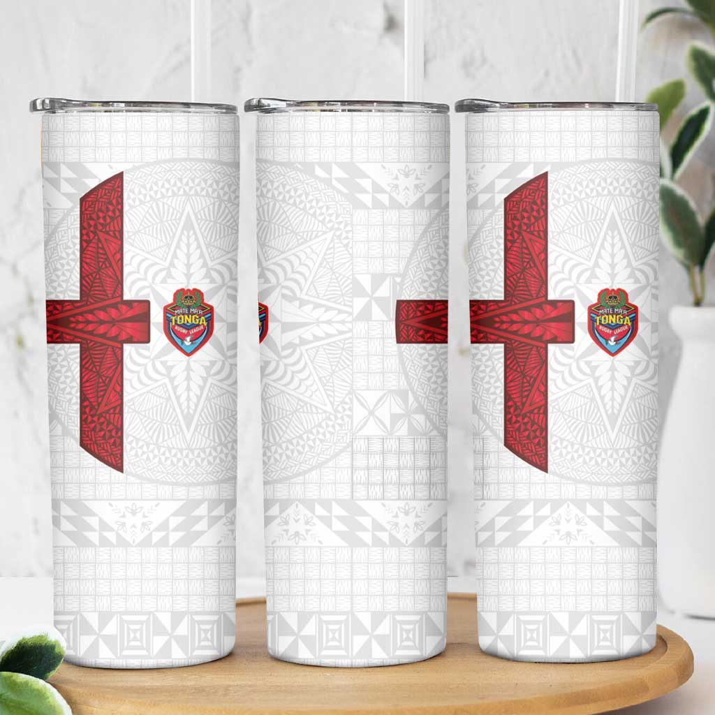 Tonga Ngatu Art Rugby Mate Ma'a Skinny Tumbler - Polynesian Pride