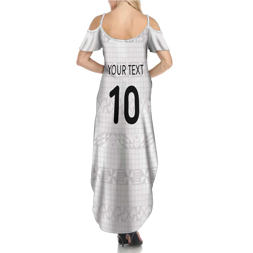 Custom Tonga Ngatu Art Rugby Mate Ma'a Summer Maxi Dress - Polynesian Pride