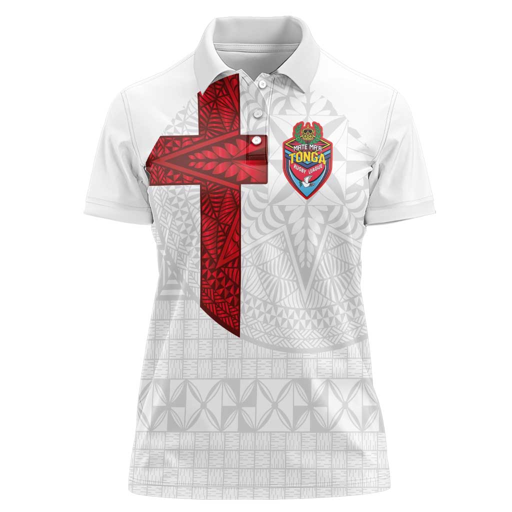 Custom Tonga Ngatu Art Rugby Mate Ma'a Women Polo Shirt - Polynesian Pride