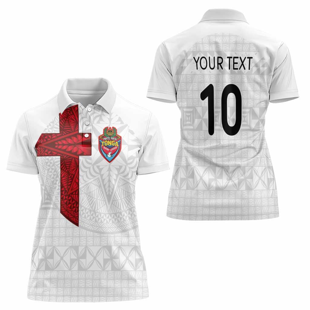 Custom Tonga Ngatu Art Rugby Mate Ma'a Women Polo Shirt - Polynesian Pride