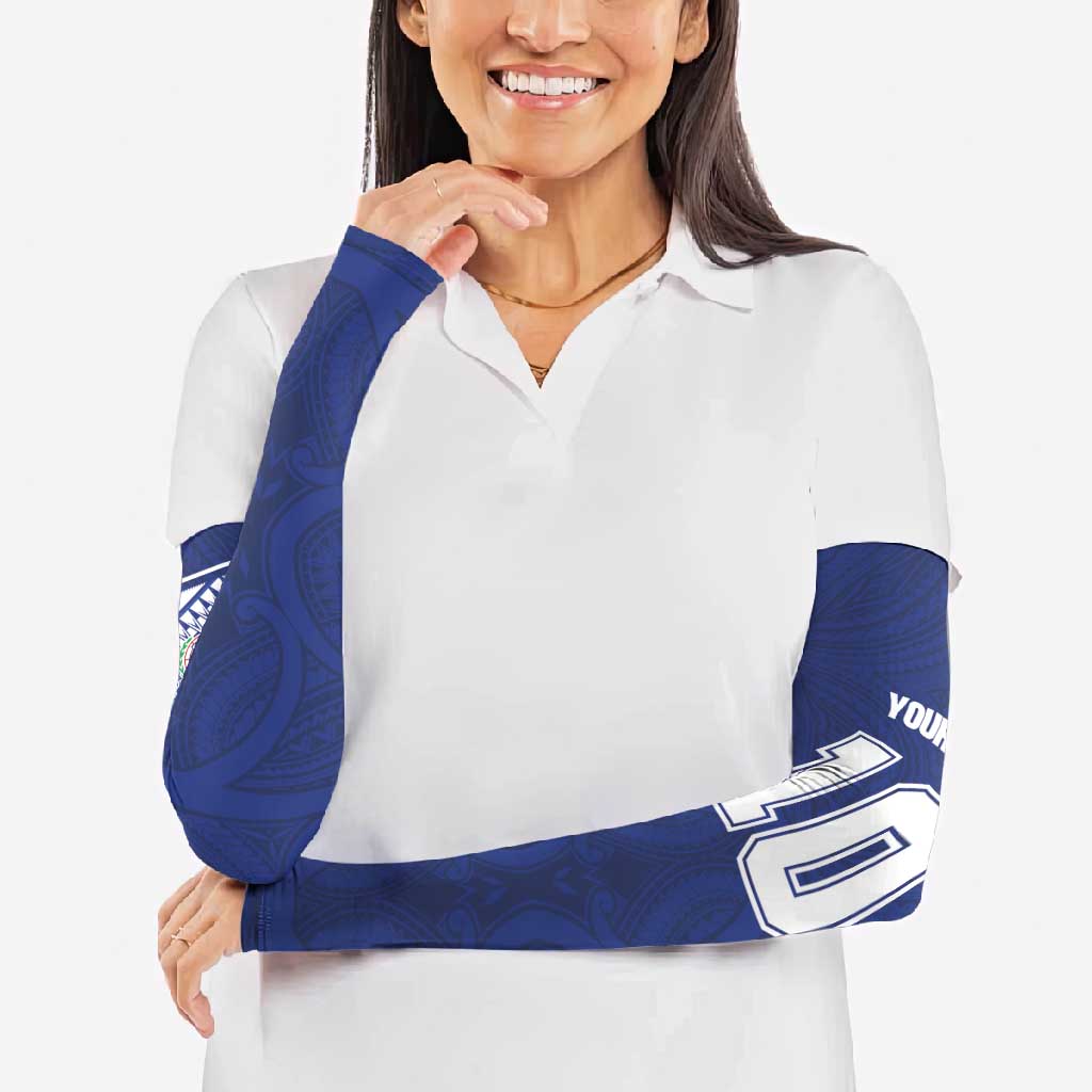 Custom Samoa Rugby Arm Sleeves Pacific Motifs - Polynesian Pride