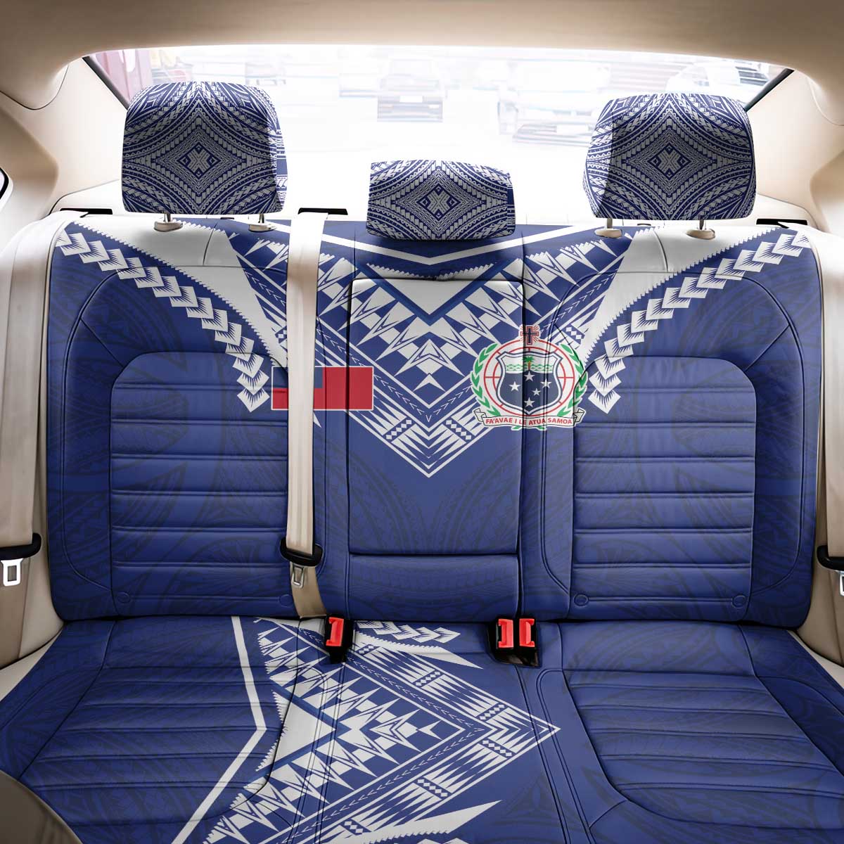 Samoa Rugby Back Car Seat Cover Pacific Motifs - Polynesian Pride