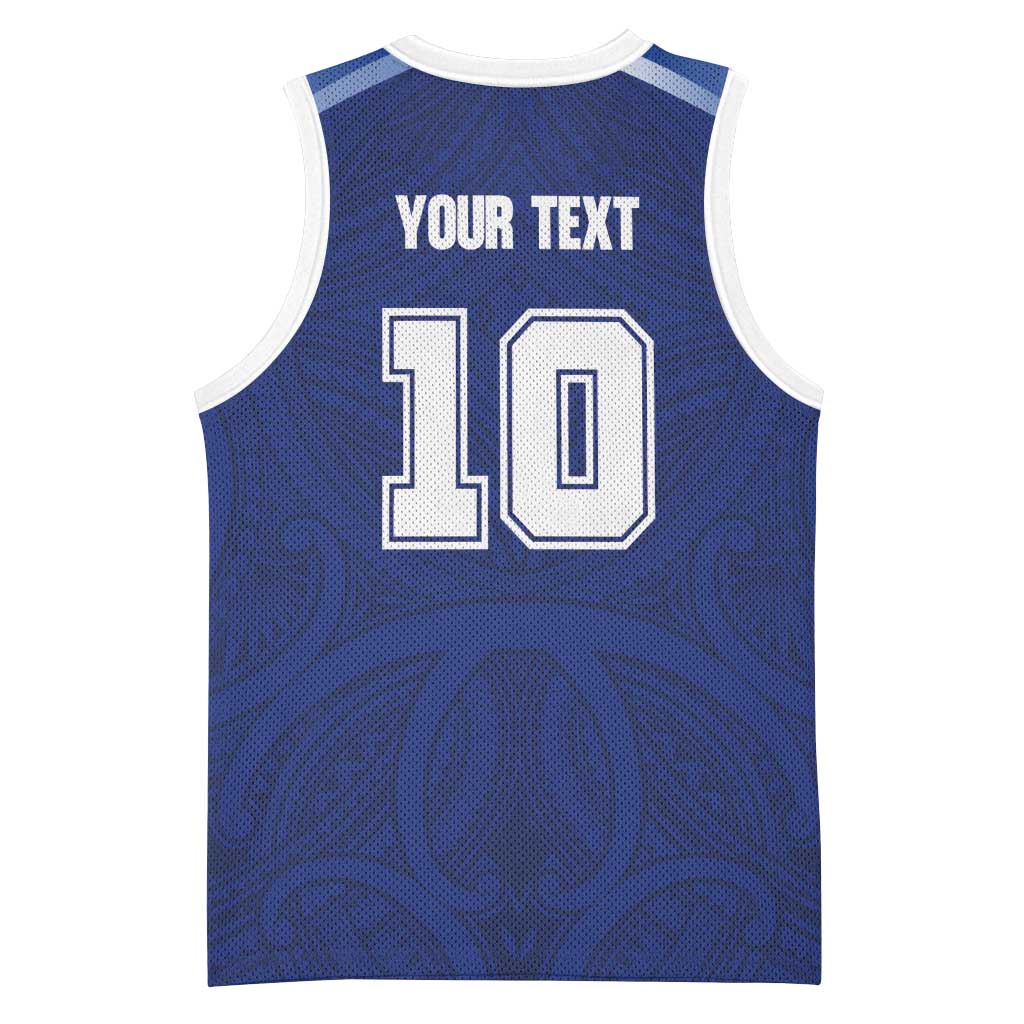 Custom Samoa Rugby Basketball Jersey Pacific Motifs - Polynesian Pride