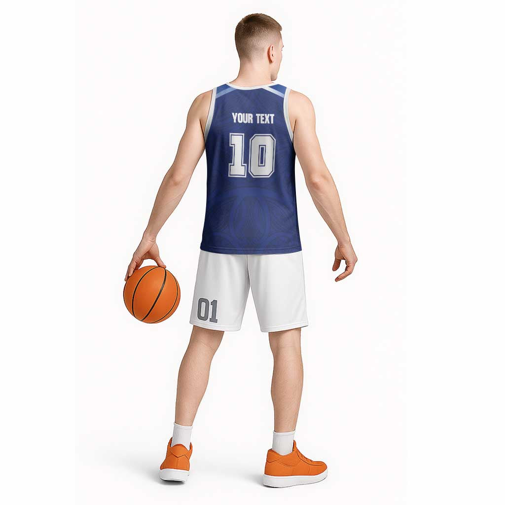 Custom Samoa Rugby Basketball Jersey Pacific Motifs - Polynesian Pride