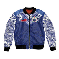Custom Samoa Rugby Bomber Jacket Pacific Motifs - Polynesian Pride