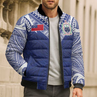 Custom Samoa Rugby Bomber Puffer Jacket Pacific Motifs - Polynesian Pride