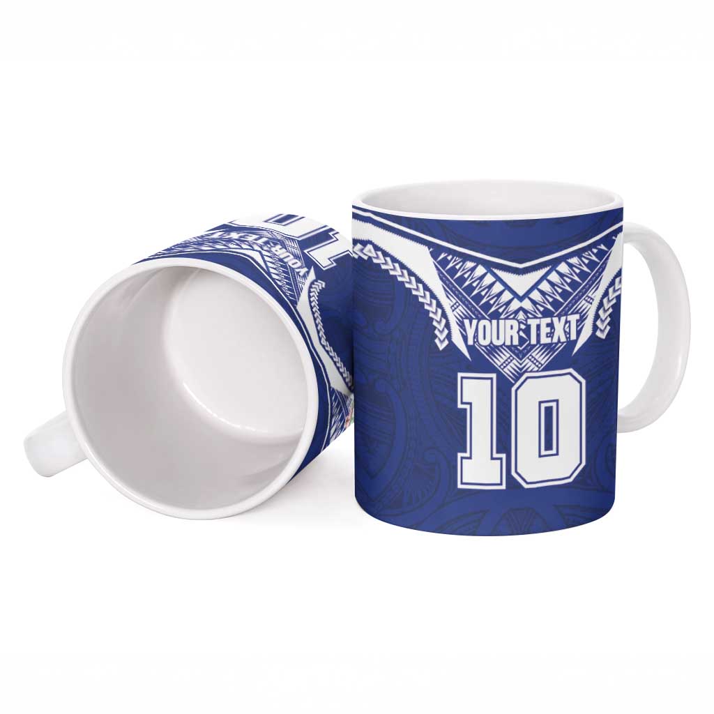Custom Samoa Rugby Ceramic Mug Pacific Motifs - Polynesian Pride