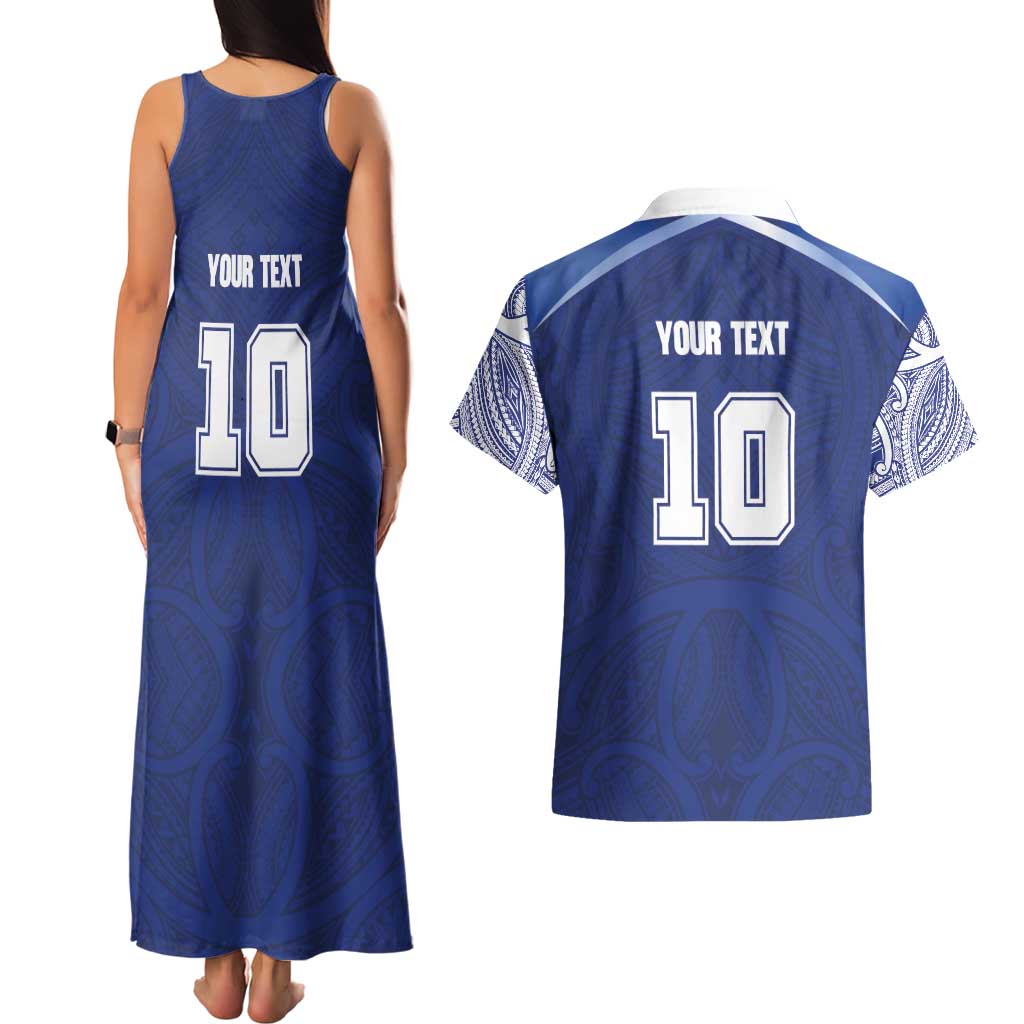 Custom Samoa Rugby Couples Matching Tank Maxi Dress and Hawaiian Shirt Pacific Motifs - Polynesian Pride