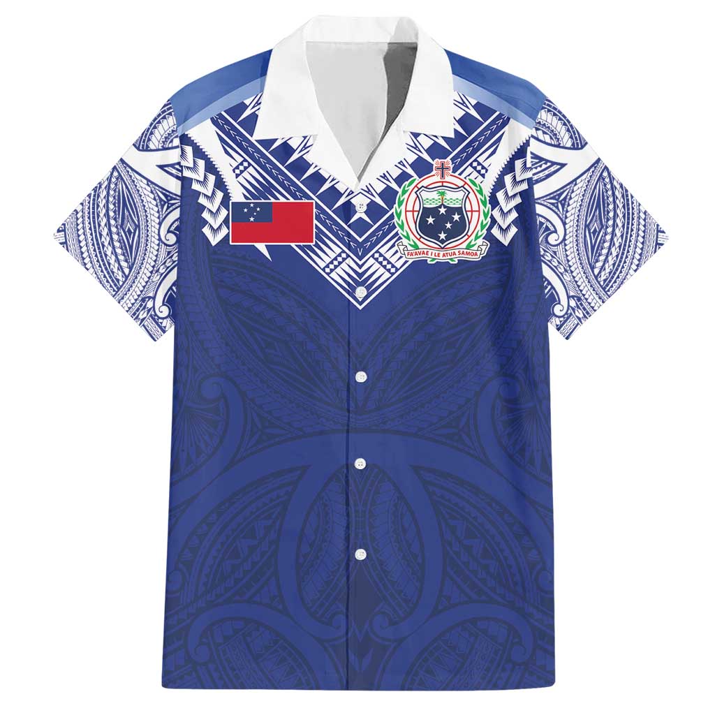 Custom Samoa Rugby Family Matching Short Sleeve Bodycon Dress and Hawaiian Shirt Pacific Motifs - Polynesian Pride