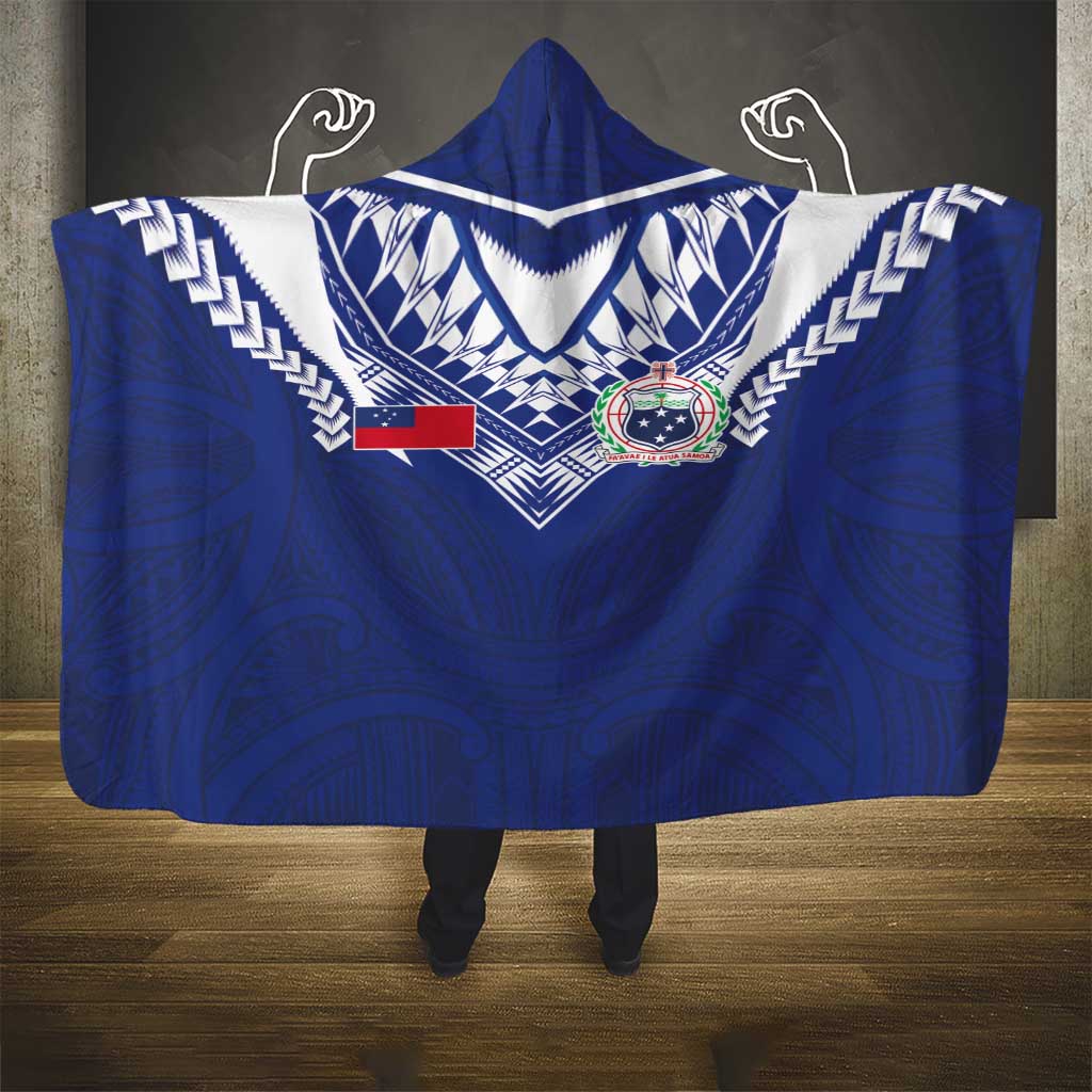 Samoa Rugby Hooded Blanket Pacific Motifs - Polynesian Pride