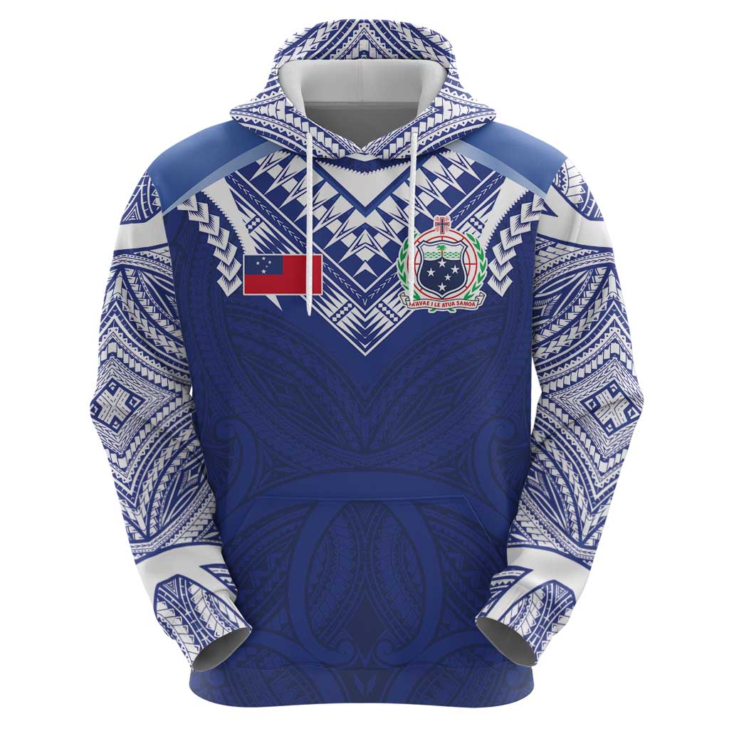 Custom Samoa Rugby Hoodie Pacific Motifs - Polynesian Pride