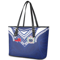 Samoa Rugby Leather Tote Bag Pacific Motifs - Polynesian Pride