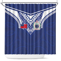 Samoa Rugby Shower Curtain Pacific Motifs - Polynesian Pride