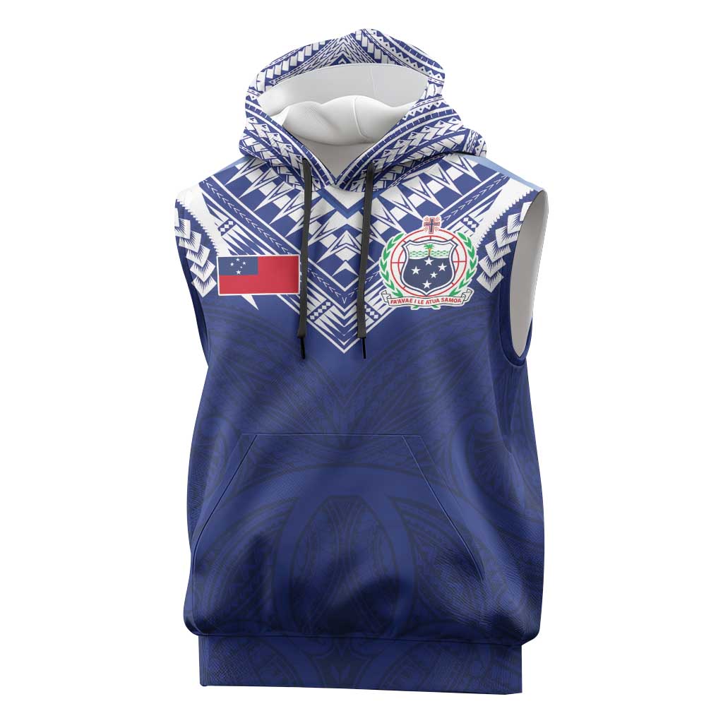 Custom Samoa Rugby Sleeveless Hoodie Pacific Motifs - Polynesian Pride