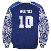 Custom Samoa Rugby Sweatshirt Pacific Motifs - Polynesian Pride