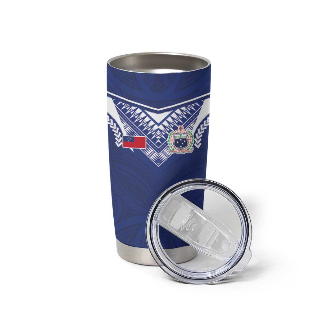 Custom Samoa Rugby Tumbler Cup Pacific Motifs - Polynesian Pride