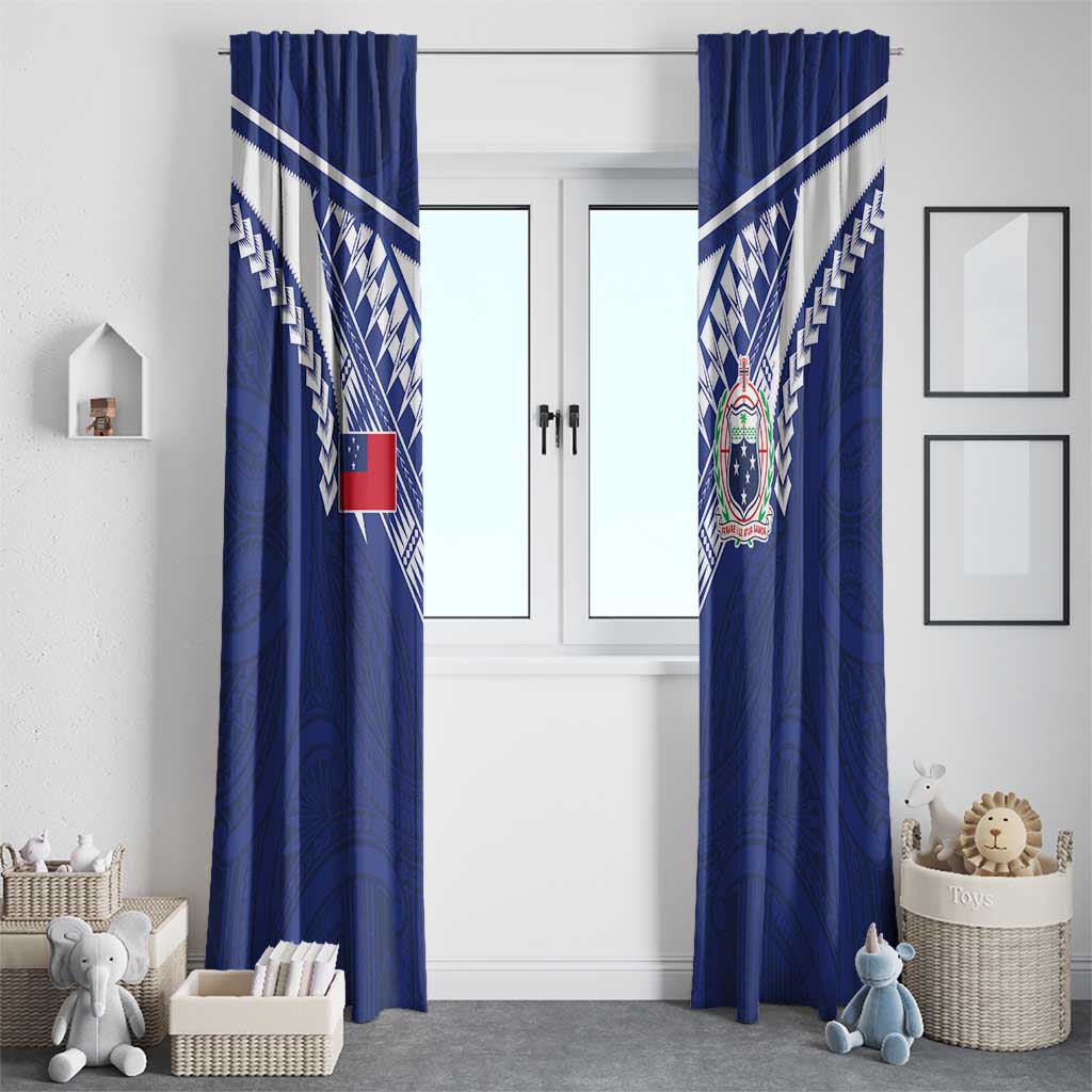 Samoa Rugby Window Curtain Pacific Motifs - Polynesian Pride