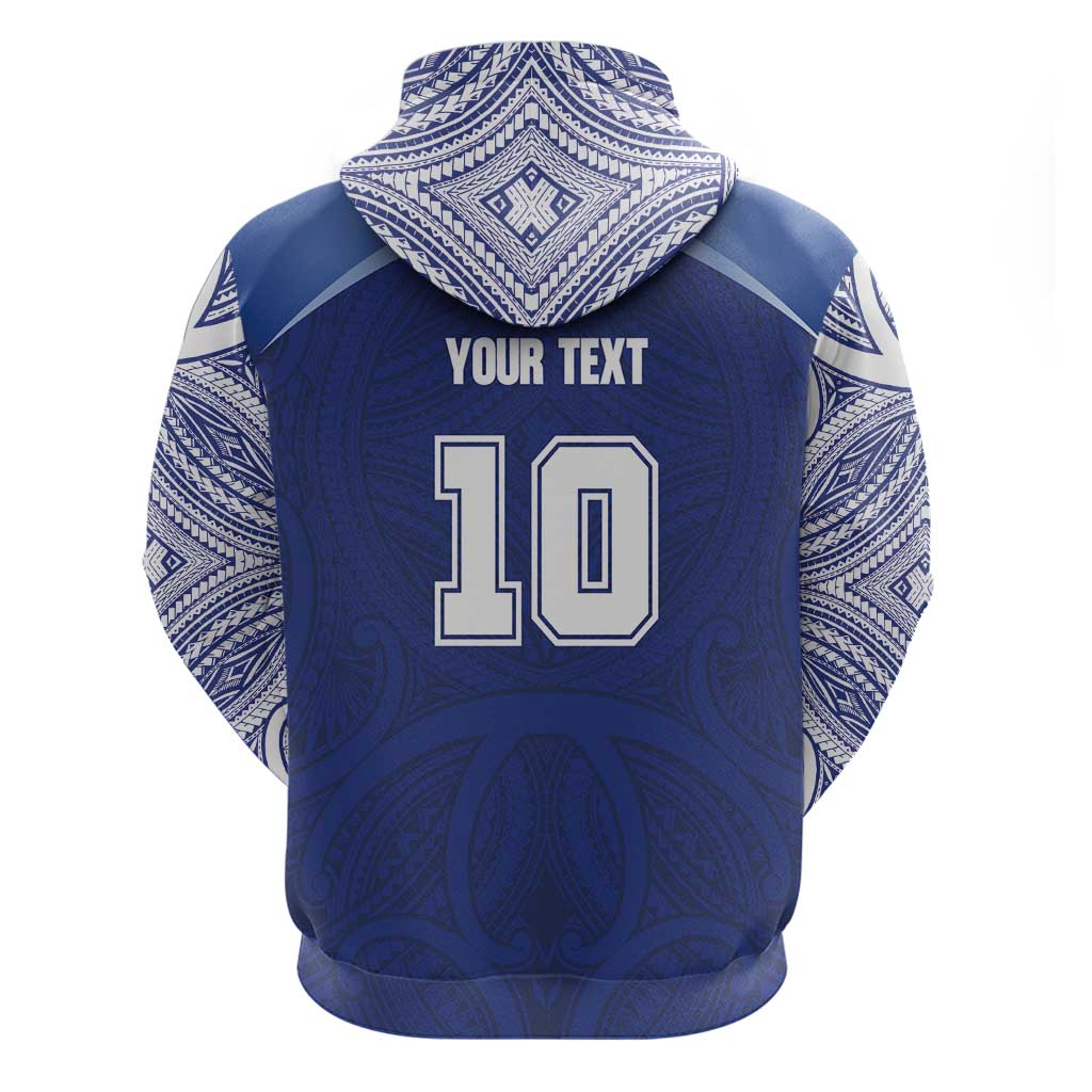 Custom Samoa Rugby Zip Hoodie Pacific Motifs - Polynesian Pride