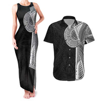Samoan Tatau Couples Matching Tank Maxi Dress and Hawaiian Shirt Art Tribal Traditional Tattoos - Polynesian Pride
