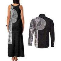 Samoan Tatau Couples Matching Tank Maxi Dress and Long Sleeve Button Shirt Art Tribal Traditional Tattoos LT03 - Polynesian Pride