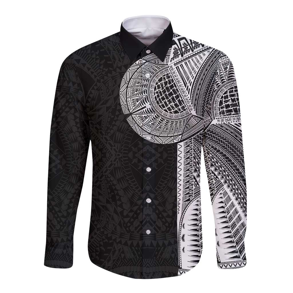 Samoan Tatau Long Sleeve Button Shirt Art Tribal Traditional Tattoos - Polynesian Pride