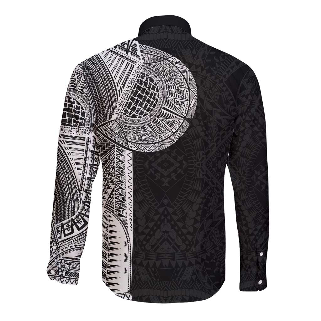 Samoan Tatau Long Sleeve Button Shirt Art Tribal Traditional Tattoos - Polynesian Pride
