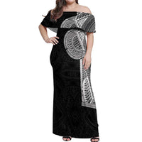 Samoan Tatau Off Shoulder Maxi Dress Art Tribal Traditional Tattoos - Polynesian Pride